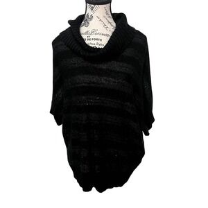ALYX Woman Cowl Neck Poncho Sweater‎ Sparkle Knit Top Oversized 1X